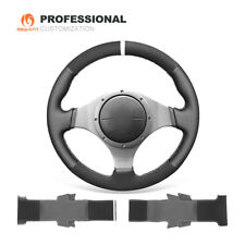 Black Suede Leather Steering Wheel Cover for Mitsubishi Lancer Evo 9 IX 8 VIII picture