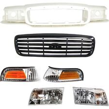 Header Panel Kit For 1998-2011 Ford Crown Victoria Sedan Head Lamp Grille 6-pcs picture
