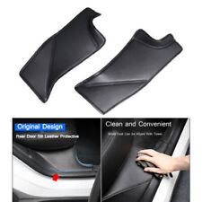 2x PU Leather Rear Door Sill Protector Cover Pad Fit for Tesla Model Y 2020-2022 picture