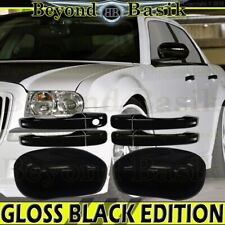 For 2005-2010 Chrysler 300 2005-08 Magnum Door Handle COVERS+Mirror GLOSS BLACK picture