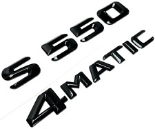 #1 S550+4MATIC BLACK FIT MERCEDES REAR TRUNK EMBLEM BADGE NAMEPLATE DECAL NUMBER picture