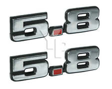 Ford Mustang 351W Windsor 5.8 Liter Chrome Fenders Emblem Badge Logo - Pair picture