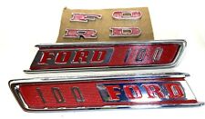 Used USA made OEM FORD Original 1967 F100 Truck Hood EMBLEMS set C7TB-16721-A picture