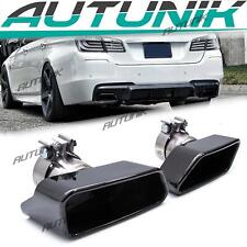 Black Exhaust Tips Pipe for 2011-2016 BMW 5 Series F10 F11 528i 535i M sport picture