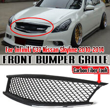 For Infiniti G37 Nissan Skyline Sedan 10-14 Carbon Fiber Look Front Bumper Grill picture