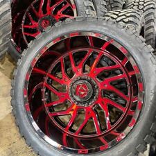 NEW 22x12 TIS 544BM RED  Black Tire Wheels W/33125022/35125022 GRAPPLER 6X139 picture