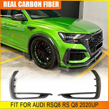 For Audi RSQ8 RS Q8 20+ REAL CARBON Fiber Front Bumper Fins Splitter Vent Cover picture