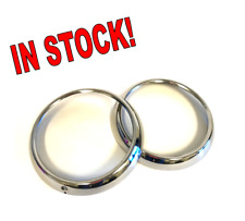 1947-1955 1st Chevy 3100 GMC Pickup Truck Stainless Steel Headlight Bezels Pair picture