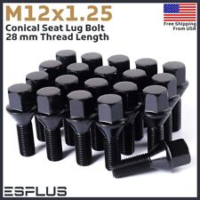 [20] Black 12x1.25 Cone Seat Wheel Lug Bolts Fit Dart Compass Renegade Cherokee picture