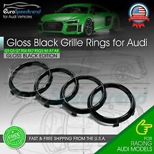 Audi Rings Front Grill Gloss Black Emblem Badge Q5 SQ5 Q3 Q7 A6 A7 4H0853605B2ZZ picture