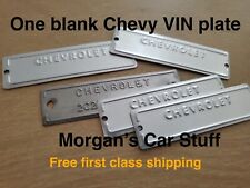 One blank Chevrolet VIN plate - vintage Chevy C10/K10 - C20/K20 and more picture