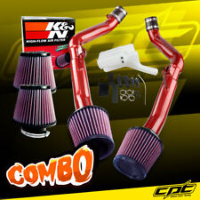 For 08-13 G37 2dr/4dr 3.7L V6 Red Cold Air Intake + K&N Air Filter picture