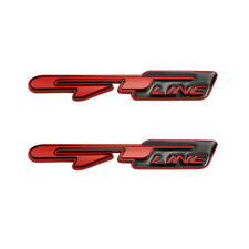 2pcs Red Black GT LINE Metal Emblem Car Fender 3D Badge for Rio Stinger Niro K5 picture