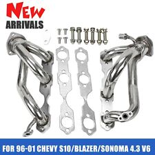 Fit 96-01 Chevy S10 Blazer Sonoma 4.3L V6 4WD Exhaust Header Manifold Stainles9H picture