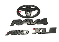 4PCS RAV4 XLE AWD Matte Black Emblem Overlay Badge Fit 2019-2023 picture