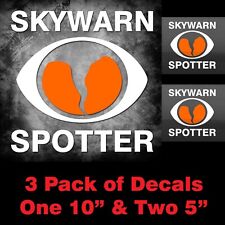 SkyWarn Spotter 3 Pack Vinyl Decals Storm Chaser Sky Warn, emergency Car Truck picture