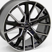 (4) 20x9 Black Machined R8 style Wheels 5x112 +35mm Fits many Audi (1) BLEM SALE picture
