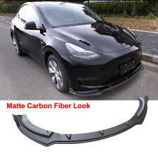 For  2020-2023 Tesla Model Y Front Bumper Lip Splitter Matte Carbon Fiber Style picture