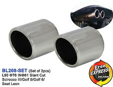 Exhaust tips tailpipe trims for VW Golf  V 5 6 Scirocco 3 Seat Leon Audi A3 76mm picture