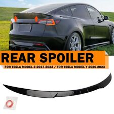 For Tesla Model 3 Model Y 2017-2023 Spoiler Wing Glossy Black Rear Trunk Lip picture