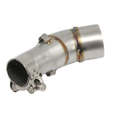 Stainless Steel Motorcycle Exhaust Middle Pipe Link Section Adapter -US SHIP picture