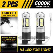 2X H3 100W LED Fog Driving Light Bulbs Conversion Kit Super Bright 6000K White picture