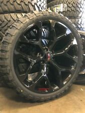 24'' inch Snowflake Gloss Black Wheels 33'' MT Tires Ford F150 Navigator Rims XL picture