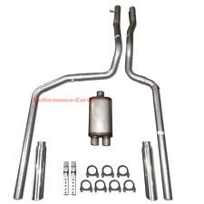 87-96 Ford F150 F250 Truck Performance Dual Exhaust System w/ MaxFlow Muffler picture