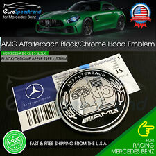 AMG Hood Emblem Affalterbach Black Chrome Apple Tree Mercedes Benz 57mm Front OE picture