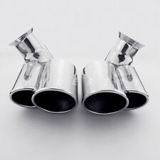 1 Pair Quad 304 Stainless Dual Out Exhaust Tips for Porsche Carrera C2 911 996 picture
