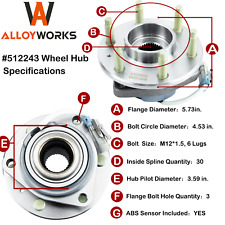 Rear Wheel Hub＆Bearing Assembly for Cadillac SRX STS CTS V Model 6Lugs RWD w/ABS picture
