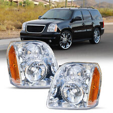 Headlights For 2007-2014 GMC Yukon XL 1500 2500 Headlamps Chrome Amber picture