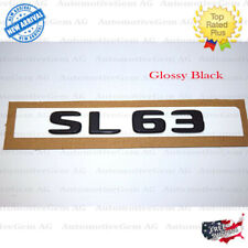 SL63 AMG Emblem Glossy Black Rear Trunk Letter Logo Badge Sticker OEM Mercedes  picture