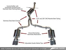 AWE Tuning Audi B8 A4 Touring Edition Exhaust - Quad Tip Polished Silver Tips picture