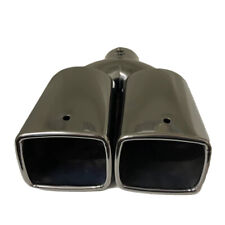 63mm Double Stainless Steel Auto Car Exhaust Pipes Tail Muffler End Tip Black picture
