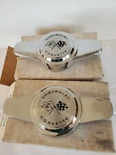 NOS - TWO CORVETTE HUBCAP WHEEL SPINNERS GM #3725239 -'57-'62 - ORIGINAL BOXES picture