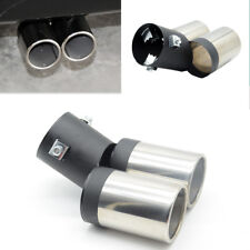 Dual Pipe Trim Decorative Tip Car Round Exhaust Muffler Stainless Steel Tail picture