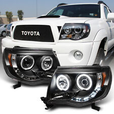 For Black 2005-2011 Toyota Tacoma LED Halo Projector Headlights lamps Pre Runner picture