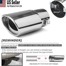 Car Stainless Steel Chrome Rear Exhaust Pipe Tip Tail Muffler Round Accessories  picture