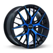 18 inch 18x8 RTX Valkyrie Gloss Black Blue wheels rims 5x4.5 5x114.3 +40 picture