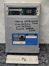 1988-93 CHEVY S10 GMC S15 PICKUP 2.8 TBI MANUAL TRANS ECM 1228062 CHIP AZNU picture