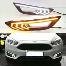 LED DRL Turn Indicator Signal Daytime Running Fog lights Fit For Ford Focus 15+ picture