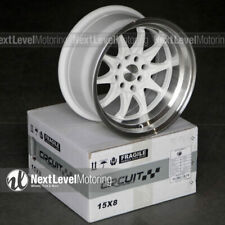 Circuit CP29 15x8 4-100 4-114.3 +0 Gloss White Wheels Fits Mazda Miata MX5 NA NB picture