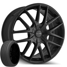 (Set of 4) TR60 17x7.5 5x112/5x120 Matte Black Rims w/215/45ZR17 Kenda Tires picture