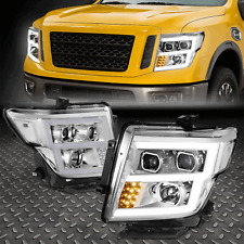 [E-LED DRL] FOR 16-24 TITAN XD CHROME HOUSING CLEAR CORNER PROJECTOR HEADLIGHTS picture
