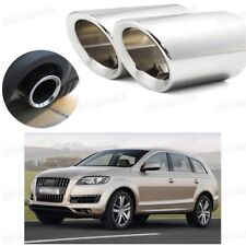 2Pcs Car Exhaust Muffler Tip Tail Pipe Trim Silver for Audi Q7 2006-2015 #Z028 picture