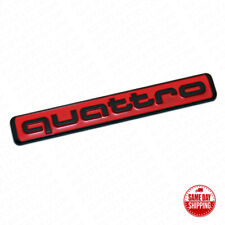 Audi Black Red Quattro Nameplate OEM ABS Emblem Liftgate Adhesive Logo Lid Badge picture