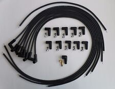 Small Block CHEVY 327-350-400 UNIVERSAL BLACK HEI Spark Plug Wires Under Exhaust picture