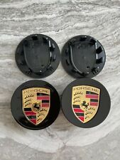 Black 76MM Emblem logo badge wheel Rim Center Cap 4pcs Fit Cayenne Cayman 911 picture