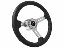 1955-68 Chevy Bel Air S6 Black Leather Steering Wheel Kit-Excludes 64-66 picture
